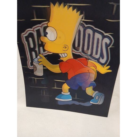 Vintage Bart Simpson 3D Movement backwoods Holographic Poster Shorts On/Off But - Picture 6 of 16